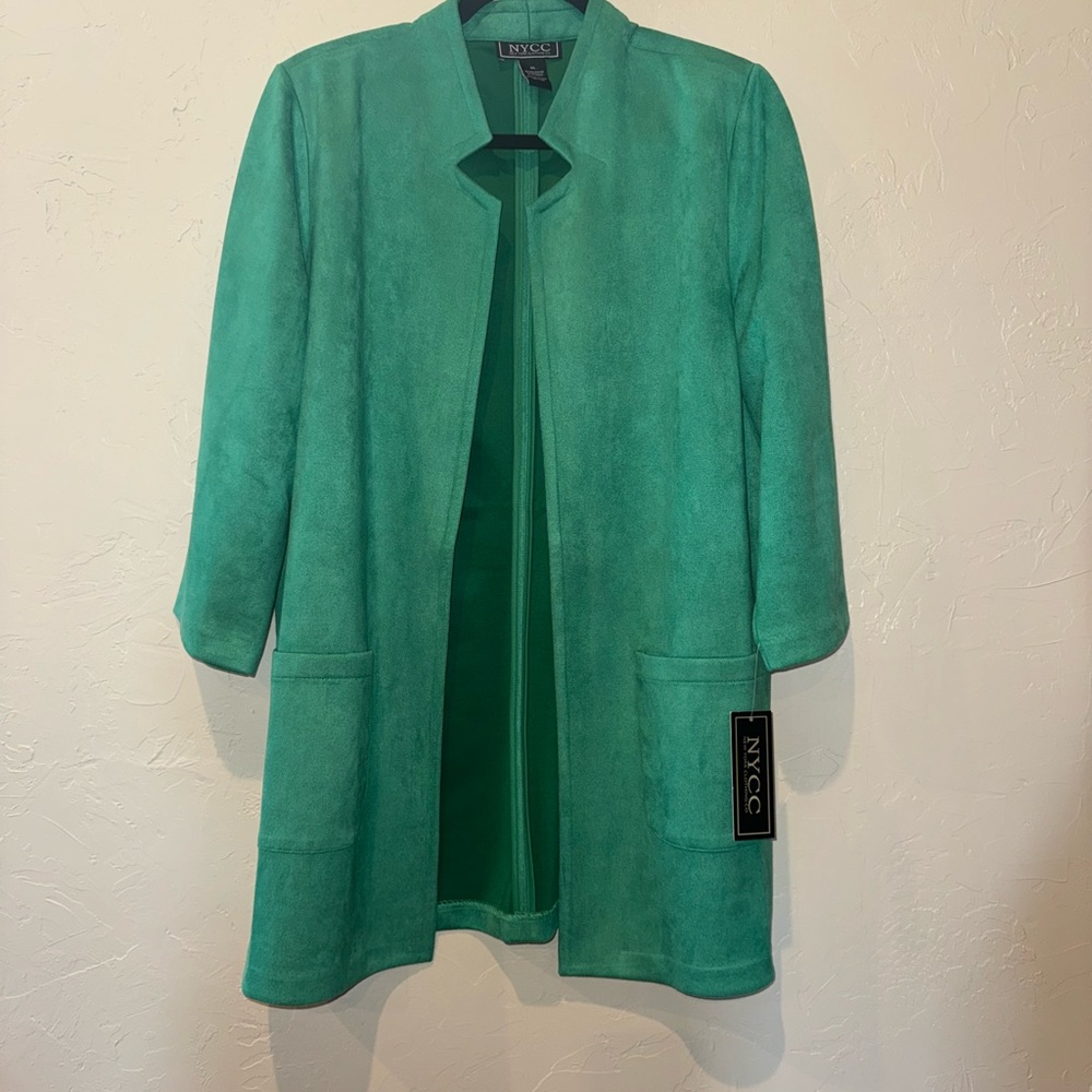 NYC Green Blazer Lightweight Long Jacket